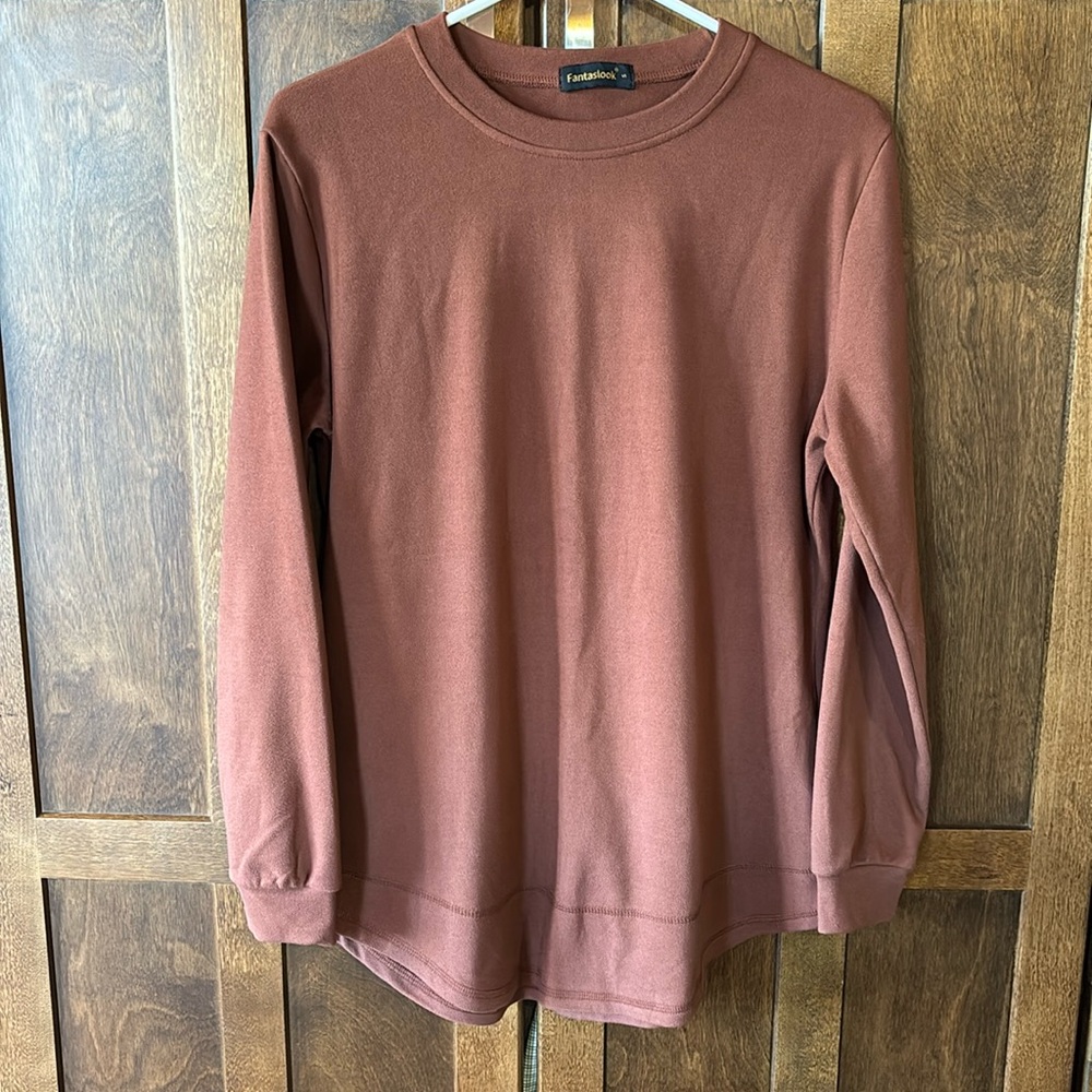 Fantaslook Women’s Ultra Soft ‘Warm Brown’ Pullover Tunic- SM